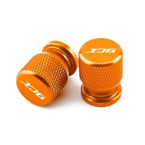 Capuchon de potence et bouchon de valve orange pour moto YAMAHA XJ6 F N