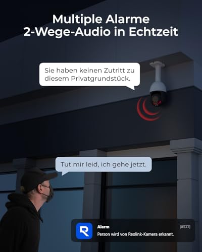 Reolink Smart 4K/8MP UHD PTZ Dome Überwachungskamera Aussen mit revolutionären 16X optischem 3D-Zoom, Farbnachtsicht, Personen-/Fahrzeug-/Tiererkennung, Zwei-Wege-Audio, 24/7 Aufzeichnung, RLC-823S2 – Bild 6