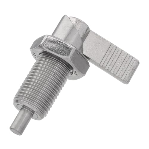 HALLMERS M16 x 1.5 x 32mm Thread 6mm Pin Diameter Lever Indexing Spring Plunger with Stop Notch - Stainless Steel L-Shaped Retractable Locking Bolt Knob Threaded Index Mechanism Accessory Tool