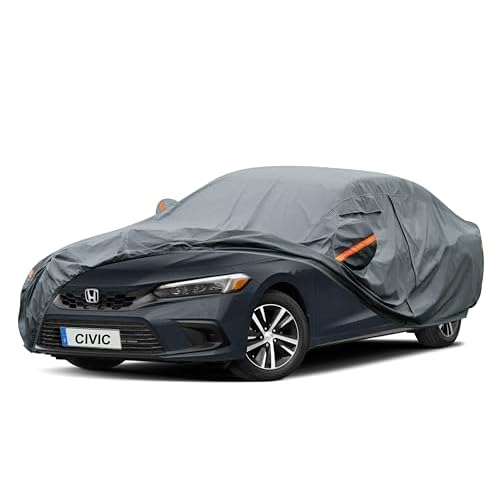 Premium Car Cover Custom Fit Honda Civic Sedan/Coupe (1995-2025), 16 Layers Heavy Duty Car Cover Waterproof All Weather with Zipper Door for Sun Rain