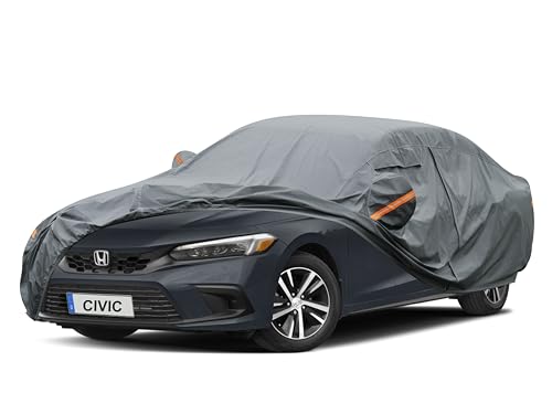 Image of GUNHYI Premium Car Cover Custom Fit Honda Civic Sedan /Coupe (1995-2026), 16 Layers Heavy Duty Car Cover Waterproof All Weather with Zipper Door for Sun Rain Snow Dust Uv Protection