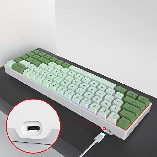 Image of Fogruaden 60% Mechanical Gaming Keyboard, 68 Keys, RGB Backlit, Compact 60 Percent Wired Keyboard for Win /Mac PC Gamer, Easy to Carry on Trip (68Matcha-RedSwitch-RGB)