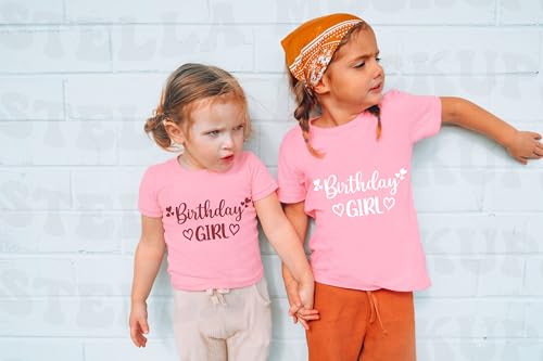 Image of Birthday Shirt Girls Toddler T-Shirts Unicorn Mermaid Birthday Tees Little Kids Top Outfit White Pink 2nd 3rd 4th 5th 6th 7th