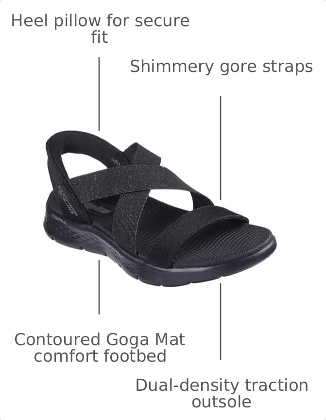 Image of Skechers Women's Go Walk Flex Sandal - Glimmer Up Hands Free Slip-ins
