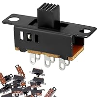 DAOKAI Mini Vertikale Schiebeschalter DPDT,6 mm Hoher Knopf Schalttafelmontage Schiebeschalter 6-pin 3 Positionen Mikro Miniatur Verriegelung Kippschalter SS23D32G6-100 Stück