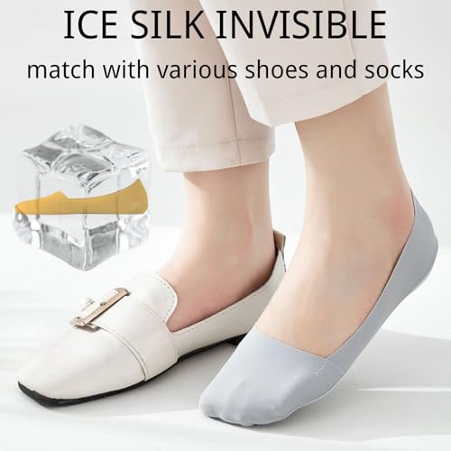 8 Pairs No Show Socks, No Show Sock for Women, Non Slip Nylon Thin Footies Invisible Silky Low Liner Socks for Loafers Flats3