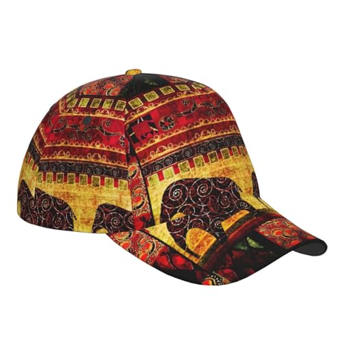 Chapeau de sport patchwork éléphant africain en taille unique mixte ajustable - 3