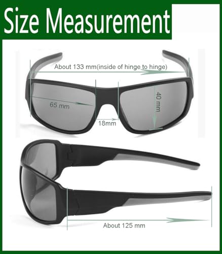 Men Sunglasses Polarized Gray Uv Protection Optical Lens-able Sports Wrap Black2