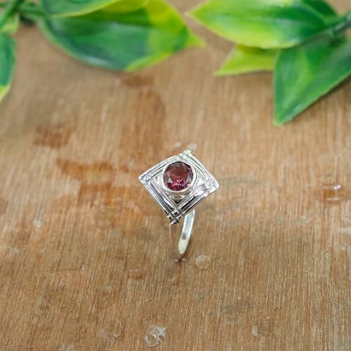 Grenat rouge naturel bague argent 925 cadeau idéal maman et copine