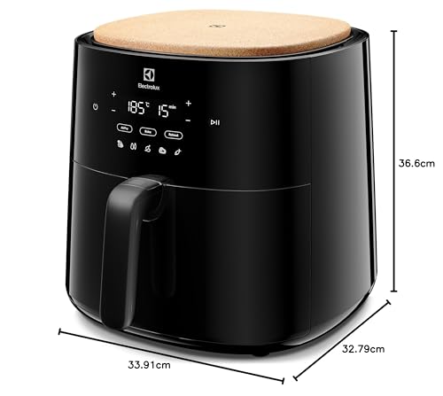 Electrolux Friteuse à Air Series 700 EAF7B, Frire, Griller ou Cuire, Cuisinez des plats frits plus sains, Design compact, Surface antiadhésive, Compatible lave-vaisselle, 6,8 Litres, 1800 W, Noir