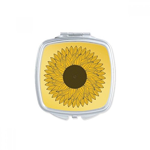Miroir compact tournesol carré portable double face - 2