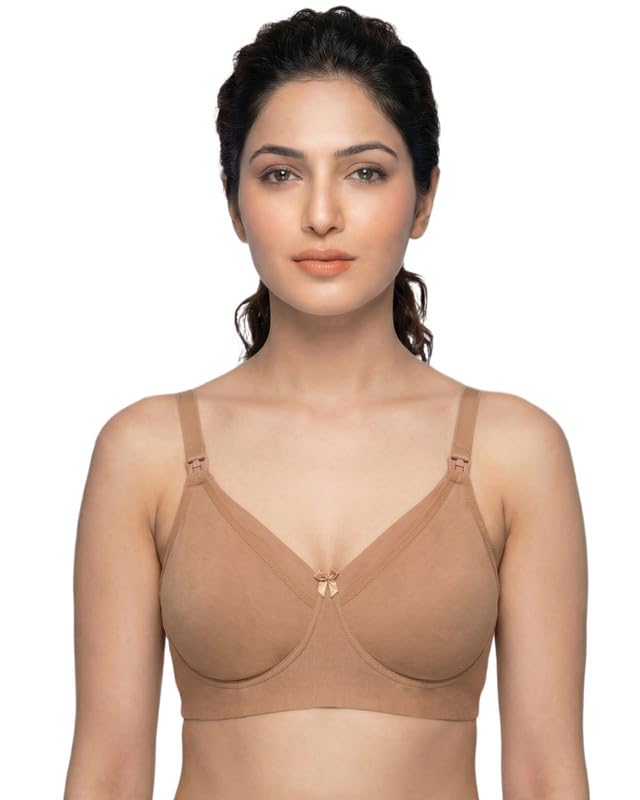 cotton non-padded bonded feeding bra | full coverage | non-wired | breathable cotton | no elastic at bottom band and side wings | pack of 1|