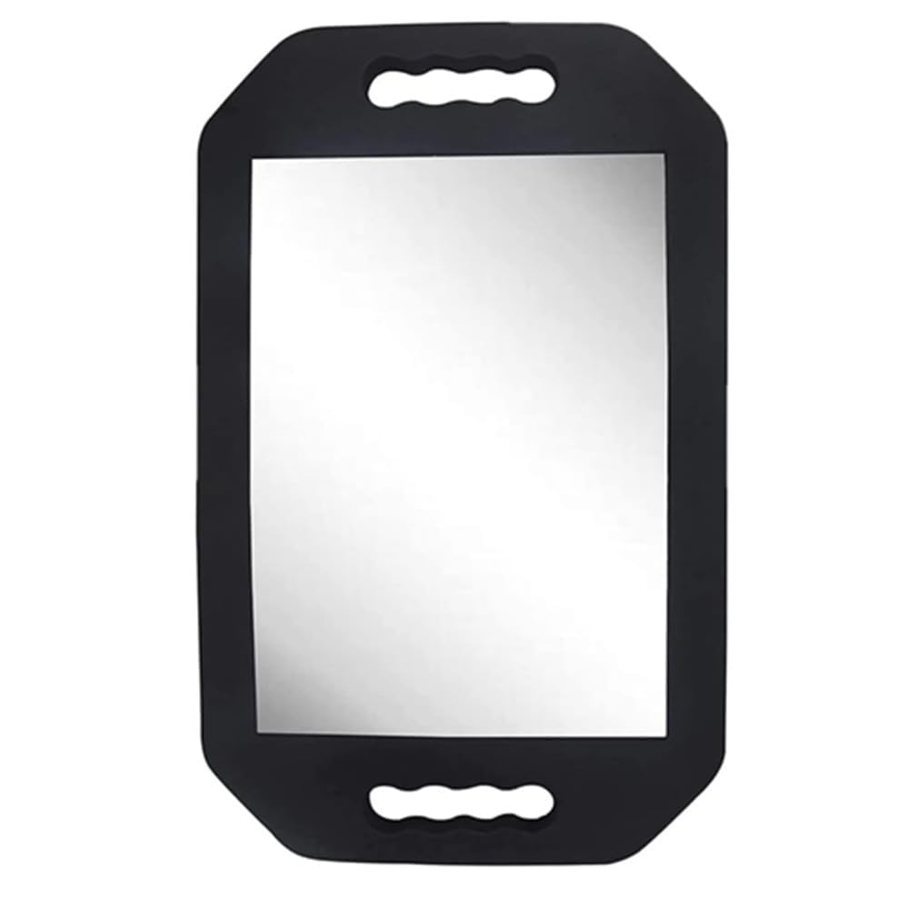 mpowtech Hand Held Mirror with Handle,Haircut Barber Mirror for Hair and Beauty Salon - Barbershop (16.14 L x 9.84 W)