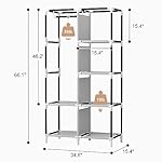 ROJASOP Portable Closet Wardrobe Closet for Hanging Clothes with 6 Storage Shelves, 1 Hanging Rod and 4 Pockets, Clothes Organizer and Storage Wardrobe Free Standing Closet for Bedroom, White - Image 3