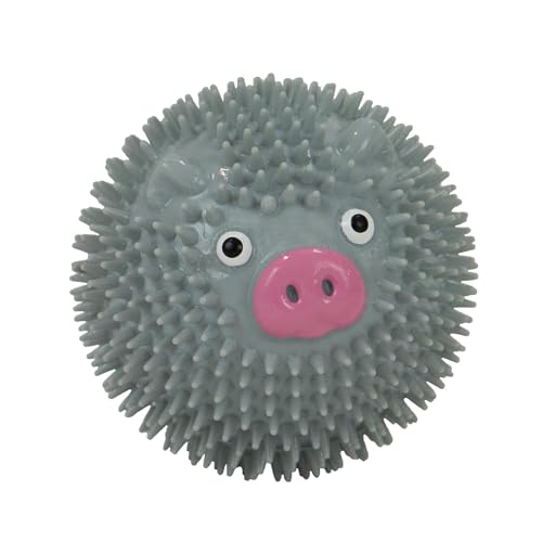 Ancol Pelota de Cerdo con Pinchos para Perros pequeños, Juguete Interactivo de Alto Rebote para Masticar y recuperar, Flota en el Agua, 7,5 cm
