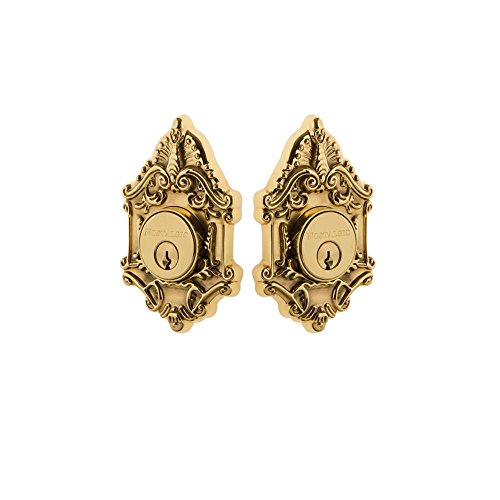 Image of Nostalgic Warehouse Polished Brass Victorian Double Cylinder Deadbolt Lock