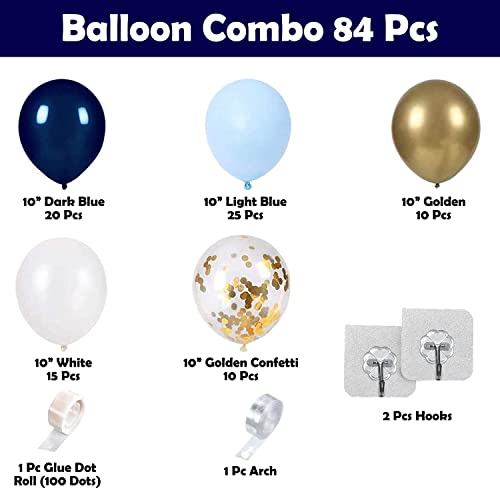 Image of Party Propz Blue Balloons for Decoration - Pack of 84 Pcs Birthday Decoration Items for Boy | Blue Theme Decoration's Kit | Metallic Balloons for Decoration's | Balloon for Birthday (Latex)