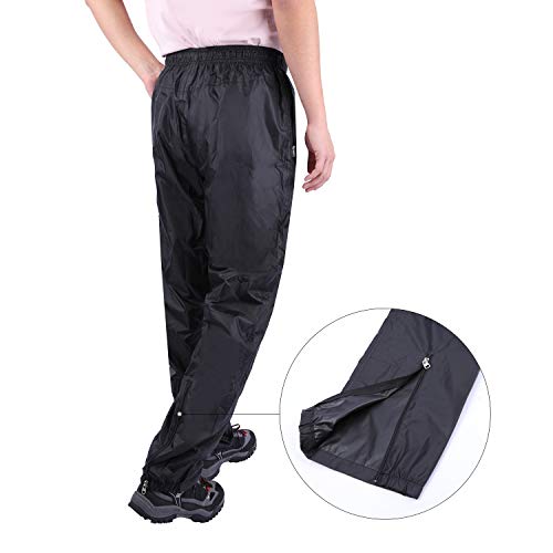 image for REDCAMP Unisex Rain Pants Waterproof Lightweight with Side Zipper, PU5