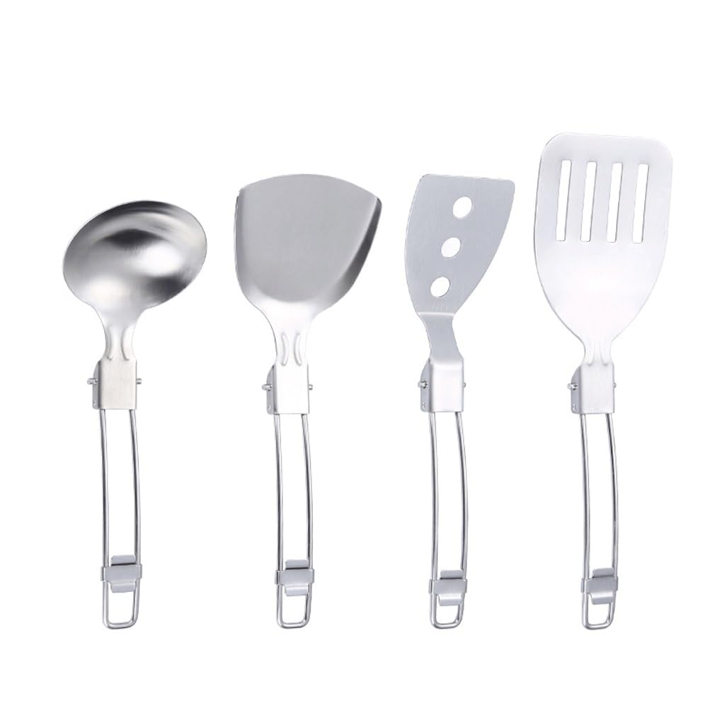 MYUYEE Stainless Steel Folding Spatula Outdoor Cooking Accessories Outdoor Camping Cooking Utensils