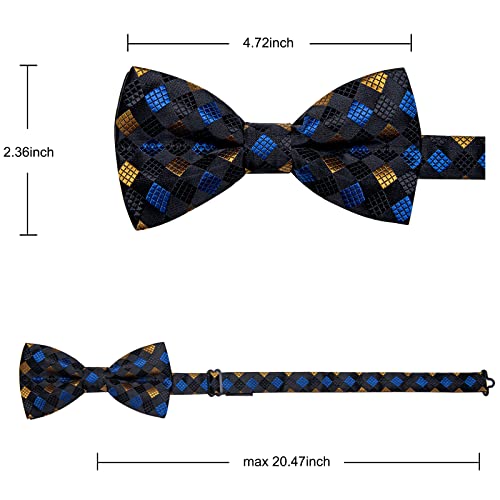 Image of YourTies Bow Ties for Men Pretied Bowties Solid Color Satin Bow Tie Formal Business Tuxedo Wedding Party Prom
