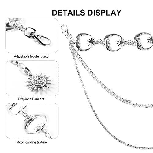 Vintage Chain Belt Women Sun Moon Carved Layered Punk Metal Belt Adjustable Body Chain Waist Chain For Dress Jeans4