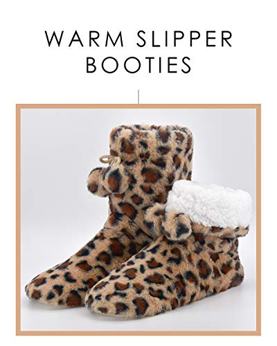 Image of DICUIRD Womens Thick & Warm Slipper Socks with Grippers - Christmas House Slippers