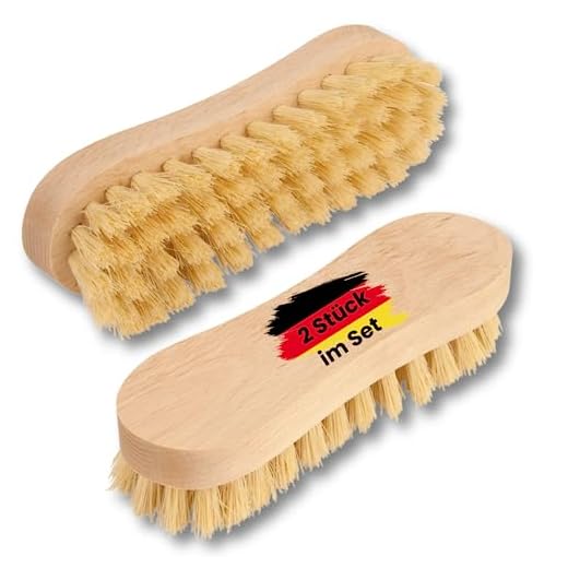 zederle Scheuerbürsten mit ergonomischem Griff aus Buchenholz (2 Stück) weiche Borsten, Wurzelbürsten für perfekte Reinigung, Putzbürste, Hand Schrubber, plastikfreies Naturprodukt