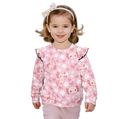 Cute Tops for Girls 3-8 Toddler Girl Tops with Shoulder Ruffles Back to School Outfits
