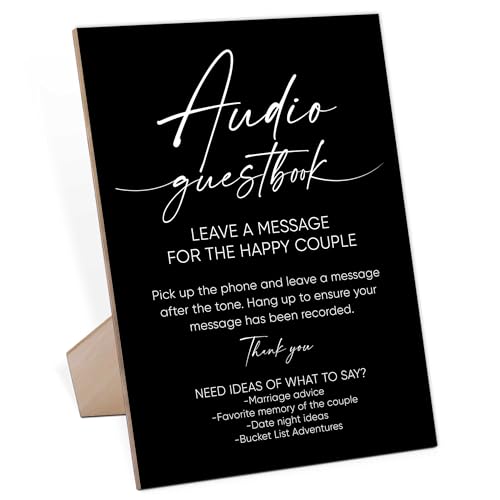 Audio Guest Book Sign, Minimalist Wooden Sign With Stand, Wedding Reception Signs, Party Supplies, Bridal Shower Centerpieces, Engagement Party Decorations, Sign Our Guest Book Signs For Wedding-4