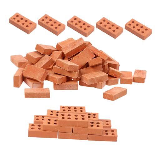 Ipetboom 100 Piezas Micro Ladrillos Miniatura para Modelismo DIY Diseño Realista Ladrillos de Paisaje Miniatura Bloques para Construcción y Decoración Proyectos Creativos y Manualidades