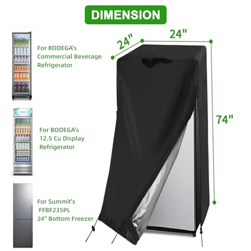 Guisong - Funda de refrigerador impermeable y antipolvo para proteger congeladores verticales/refrigeradores de bebidas, apta para cámaras frigoríficas (62 x 62 x 190 cm) - imagen 7
