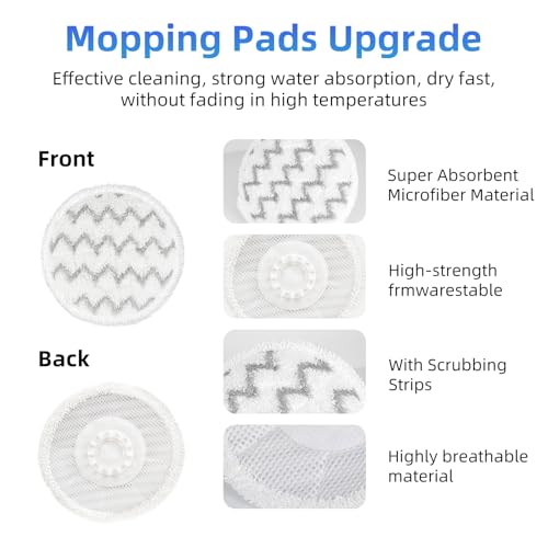 Image of VIEWALL Steam Mop Pads Replacement for Shark S8000 S8001 S8002 S8200 S820 | S8201 S7001 S7201 S7000 S7005 S7020 S7001 S7020 7001 S7201 7003 Steam Scrub, Dirt Grip Soft Washable Scrub Pads 8 Pack
