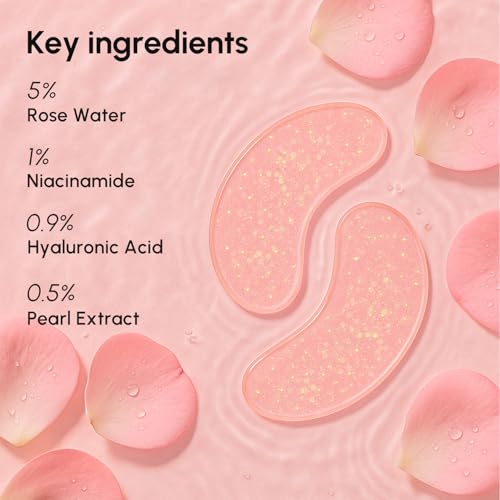 image for MAREE Pink Eye Gels - Marine Collagen Under Eye Patches for Puffy Eyes