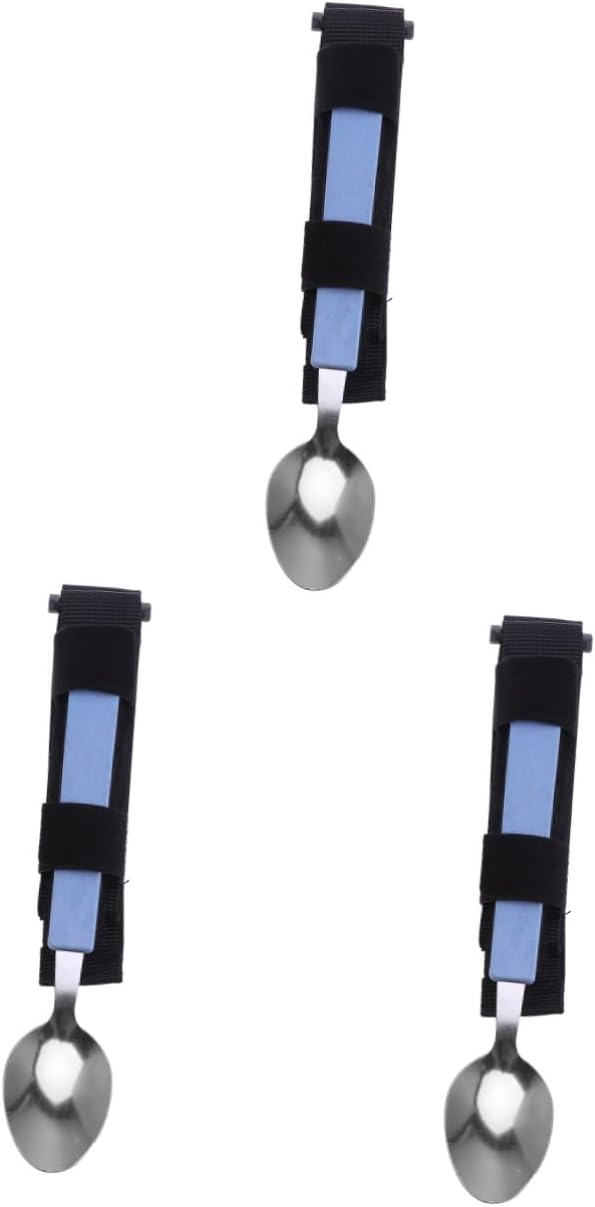 Mobestech 3pcs Adjustable Strap Spoon for Elderly and Disabled Ergonomic Feeding Utensil for Home and Care Facilities Adaptive Dining Tool for Better Independence
