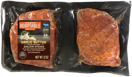 AdapTable Meals Garlic Butter Beef Sirloin Steaks, 12oz