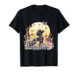 Black Poodle Flower Field Butterflies Summer Dog