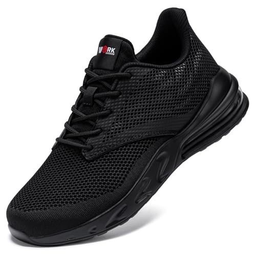 Image of LARNMERN Mens Non Slip Work Shoes Kitchen Chef Restaurant Shoes Food Service Zapatos de Cocina para Hombres Lightweight Comfortable Sneakers,All Black 11