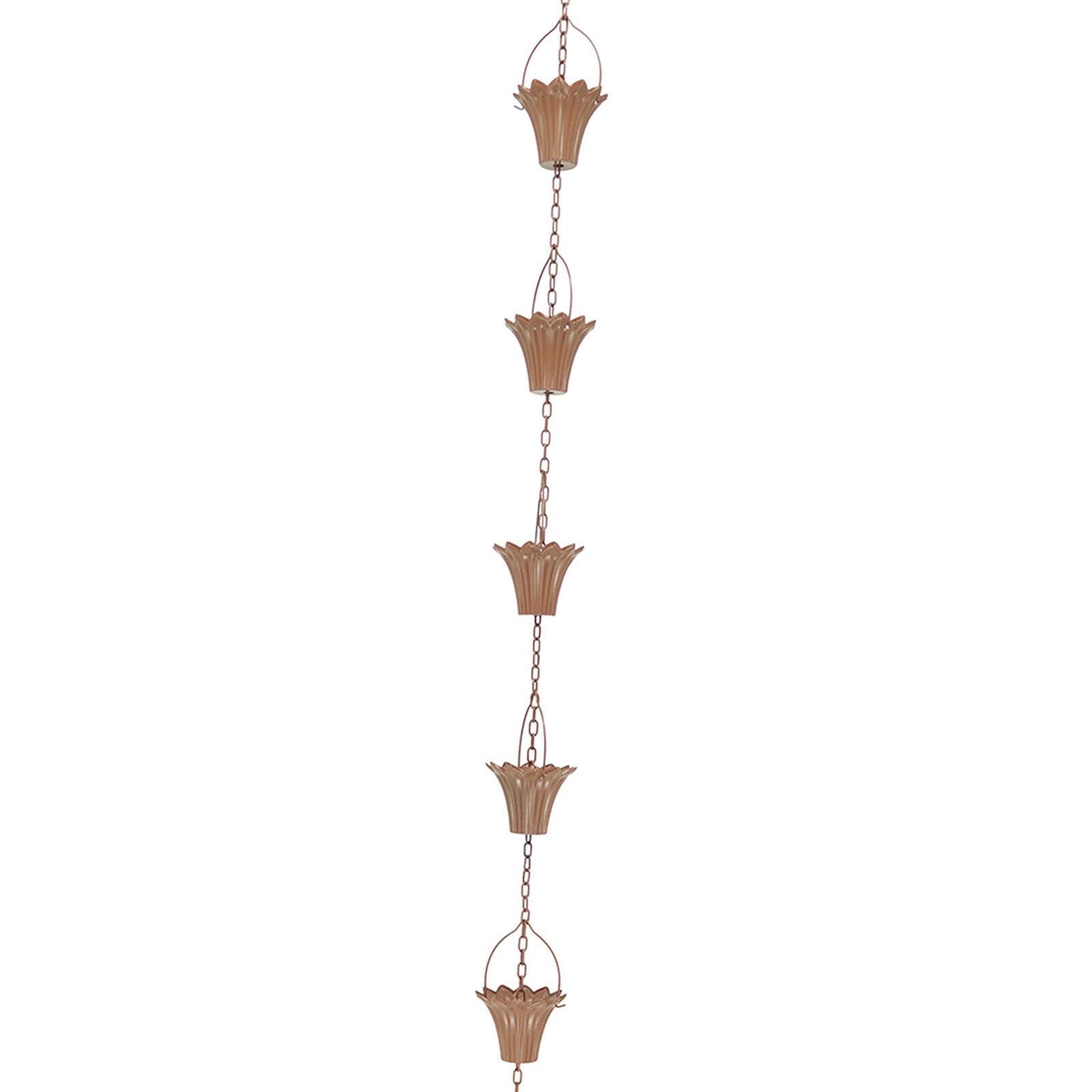 TWISAXC Rainwater Diverter Hanging Gutter Chain Features Elegant Metal Finish Providing Efficient Drainage While Creating Natural Sound Experience Rainwater Catcher Rain Chimes, Style B