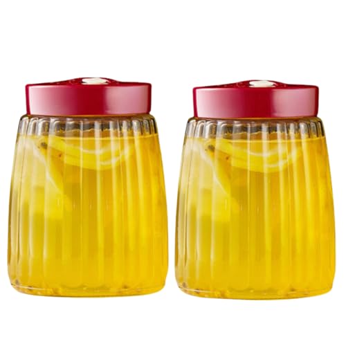 梅酒 果実酒 瓶 漬物 保存容器 ガラス瓶 ガス抜き弁付き 密封瓶 果実酒容器 貯蔵瓶 梅酒ビン 酵素シロップ 保存 瓶 多機能 食品 密閉 (1800ML,B)