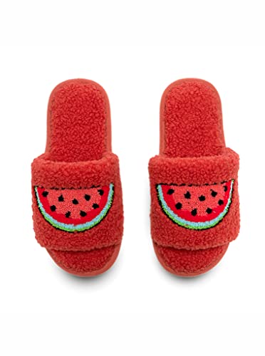 Living Royal Slide Slippers, Novelty Cozy Non-Slip Rubber Sole, Soft 100% Polyester, Funny Fuzzy Design