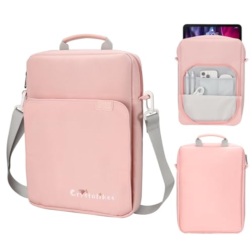 Crystalikes 13 Inch Proctive Tablet Sleeve Bag Handle Carrying Case with Shoulder Strap Fits iPad Pro 11 inch,iPad 10th 10.9,iPad 9/8/7th Gen, Tab S8/S9 11