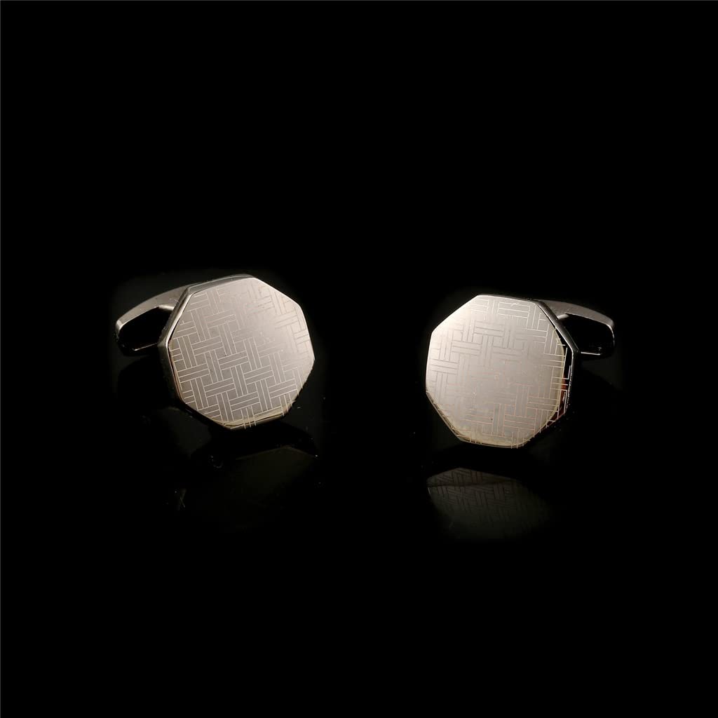 Gemelos geométricos para hombre con botones para camisa (color: A, tamaño: talla única)