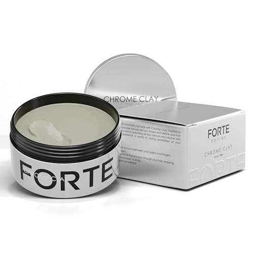 Alex Costa Forte Series Chrome Clay Strong Hold Hair for Men | Matte Finish Volume Building & Texture Enhancement | Kaolin Beeswax & Jojoba Oil | Lightweight Reusable and Simple