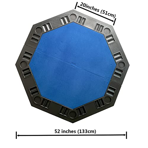 Seetooogames 52" 8 Player Foldable Poker Table Top With Carrying Bags(Blue) #TOP2