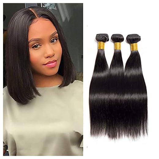 Tissage Bresilien en lot Tissage Cheveux Humain Naturels Meches Bresiliennes Lisse Extension Cheveux Straight Human Hair Bundle 8 8 8 Pouces/210g Natural Noire