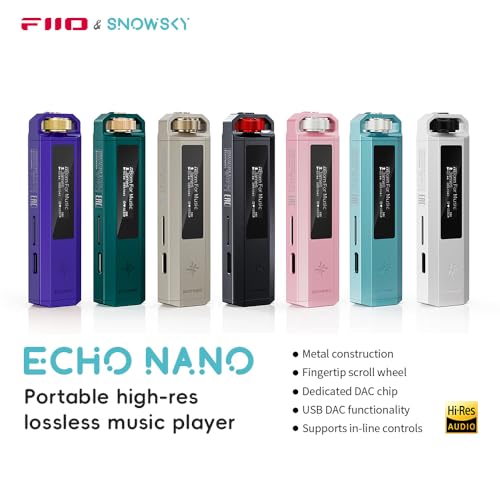 Image of FiiO SnowSky Echo Nano Retro Portable MP3 Player with Fingertip Scroll Wheel, 3.5mm Output, USB DAC, in-line Controls and DSD /FLAC Support(White)