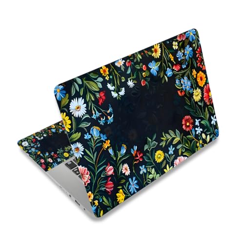 Image of DINKY 11.6 13 13.3 14 15 15.6 inches Netbook Laptop Skin Sticker Reusable Protector Cover Case for Laptop Notebook Art Decorative, Blue and Red Flowers