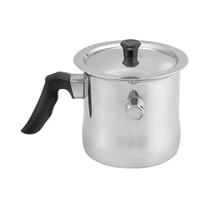 Luckyberg Milchtöpfe mit Deckel | Stahltopf mit Pfeife, Doppelwändetopf aus hochwertiger Edelstahl, Simmertopf (1l)