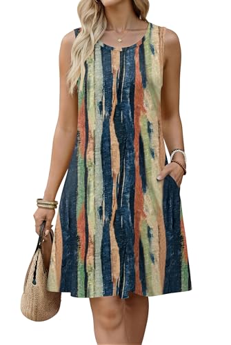 Image of Zeagoo Womens Summer Dress 2026 Sleeveless Casual A-Line Tshirt Sundresses