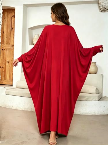 Image of Boedaty Women Soft Muslim Prayer Dress Abaya Islamic Ramadan Full of Elasticity Garment Dubai Robe